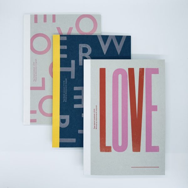 画像：「Letterpressletters」細山田デザイン事務所様のノートを制作させていただきました