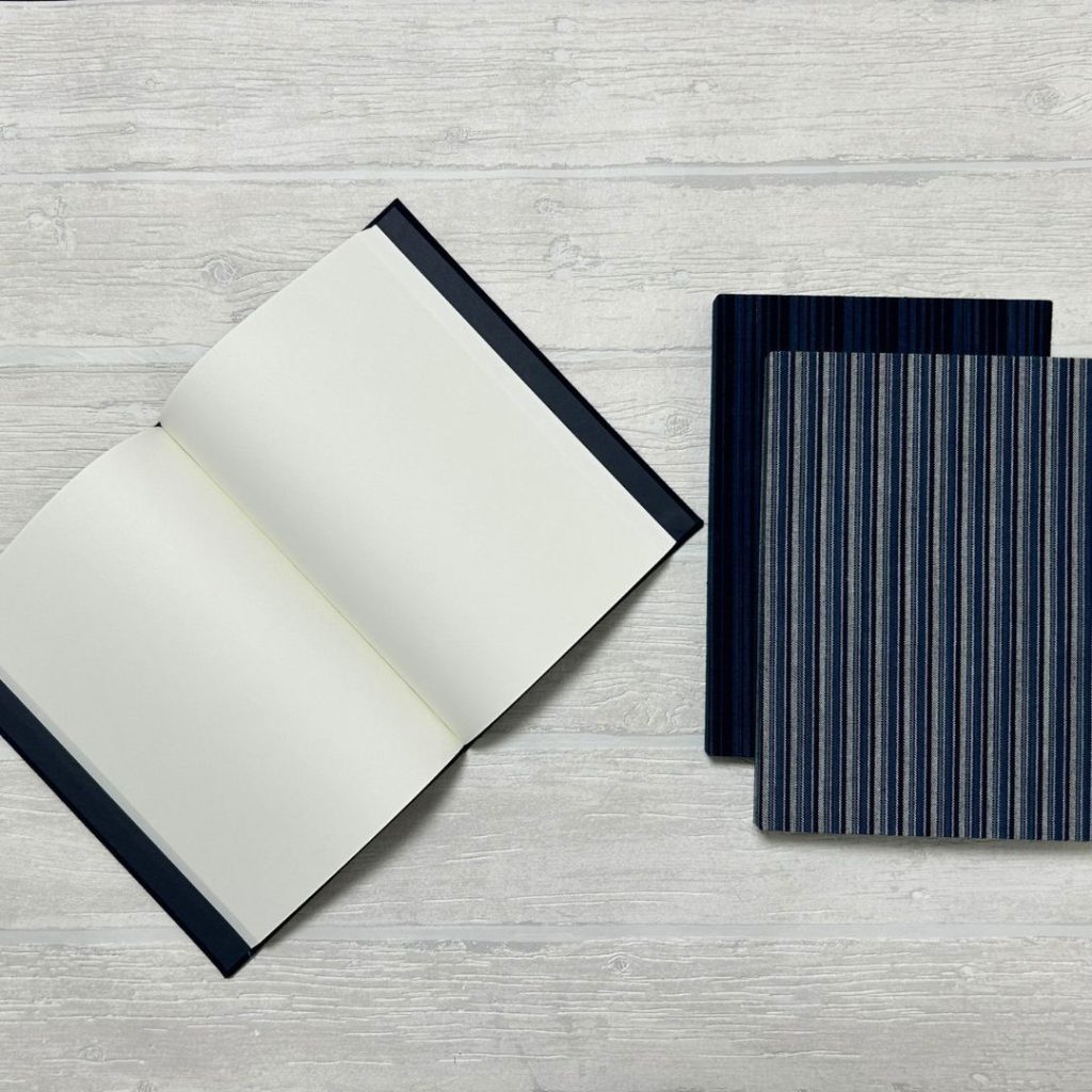 画像：【OEM制作】松坂木綿を使用した上製本ノート／180度開く加工で使用感抜群